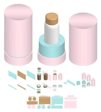 Box packaging die cut template design. 3d mock-up Stock Illustration