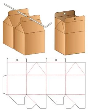 Box packaging die cut template design. 3d mock-up Stock Illustration