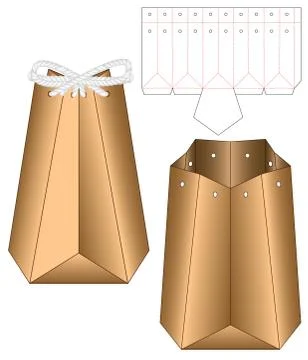 Box packaging die cut template design. 3d mock-up Stock Illustration