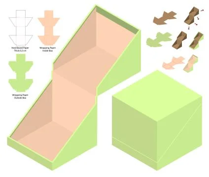 Box packaging die cut template design. 3d mock-up Stock Illustration