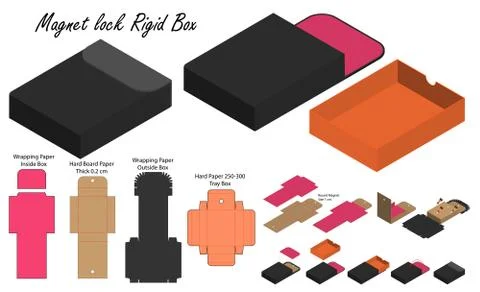 Box packaging die cut template design. 3d mock-up Stock Illustration