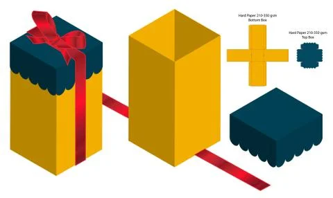 Box packaging die cut template design. 3d mock-up Stock Illustration