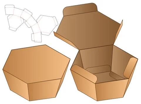 Box packaging die cut template design. 3d mock-up Stock Illustration