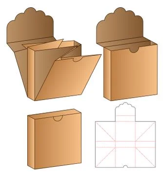 Box packaging die cut template design. 3d mock-up Stock Illustration