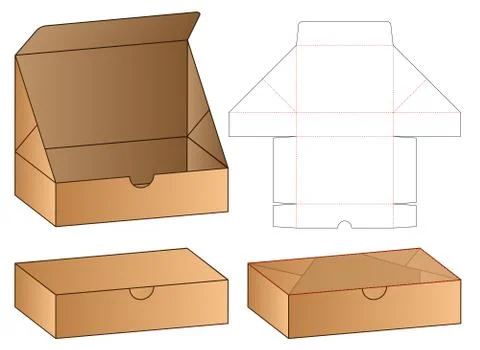 Box packaging die cut template design. 3d mock-up Stock Illustration