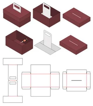 Box packaging die cut template design. 3d mock-up Stock Illustration
