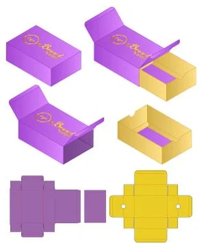 Box packaging die cut template design. 3d mock-up Stock Illustration
