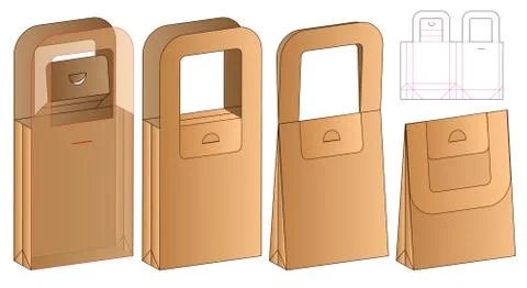 Box packaging die cut template design. 3d mock-up Stock Illustration