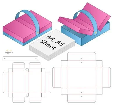 Box packaging die cut template design. 3d mock-up Stock Illustration