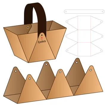 Box packaging die cut template design. 3d mock-up Stock Illustration