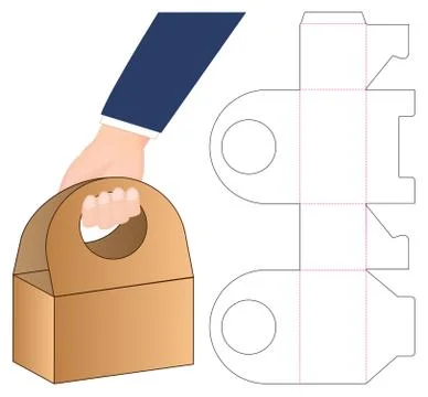 Box packaging die cut template design. 3d mock-up Stock Illustration