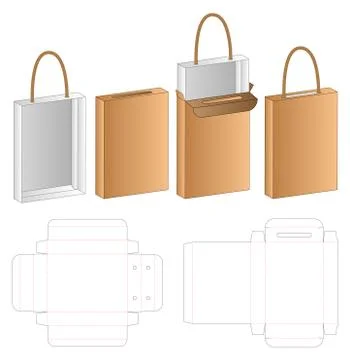 Box packaging die cut template design. 3d mock-up Stock Illustration