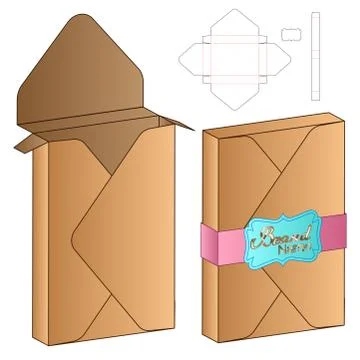 Box packaging die cut template design. 3d mock-up Stock Illustration