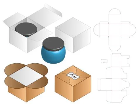 Box packaging die cut template design. 3d mock-up Stock Illustration