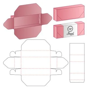 Box packaging die cut template design. 3d mock-up Illustrazione stock