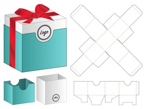 Box packaging die cut template design. 3d mock-up Stock Illustration