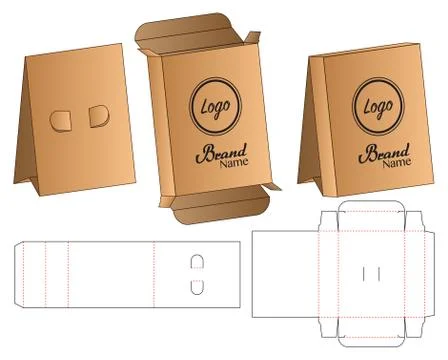 Box packaging die cut template design. 3d mock-up Stock Illustration