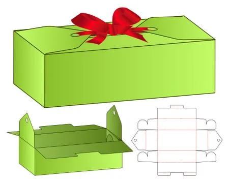 Box packaging die cut template design. 3d mock-up Stock Illustration