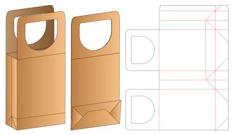 Box packaging die cut template design. 3d mock-up Stock Illustration
