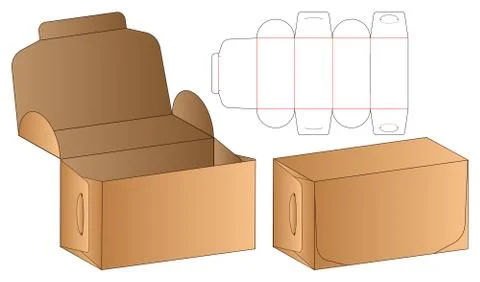 Box packaging die cut template design. 3d mock-up Stock Illustration