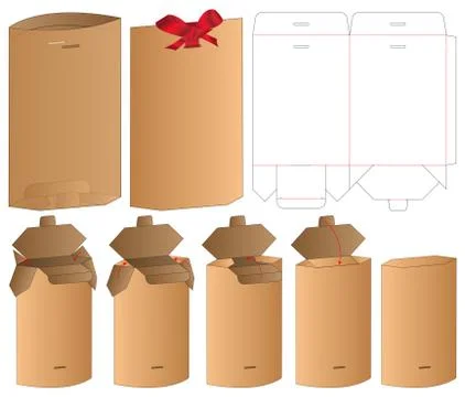 Box packaging die cut template design. 3d mock-up Stock Illustration