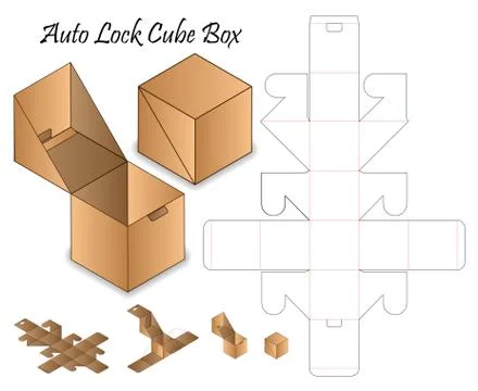 Box packaging die cut template design. 3d mock-up Stock Illustration