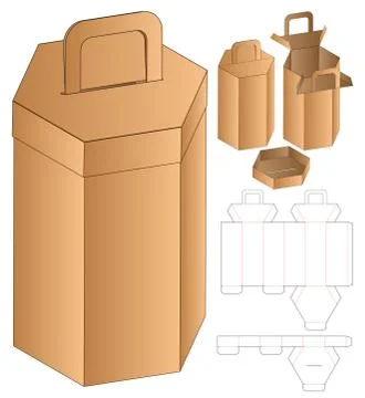 Box packaging die cut template design. 3d mock-up Stock Illustration