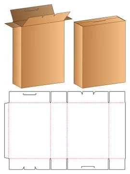 Box packaging die cut template design. 3d mock-up Stock Illustration