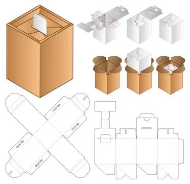 Box packaging die cut template design. 3d mock-up Stock Illustration