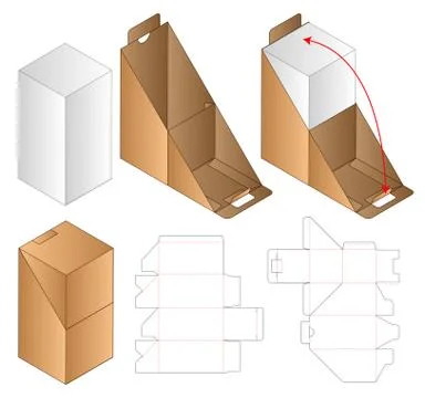 Box packaging die cut template design. 3d mock-up Stock Illustration