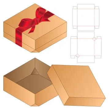 Box packaging die cut template design. 3d mock-up Stock Illustration