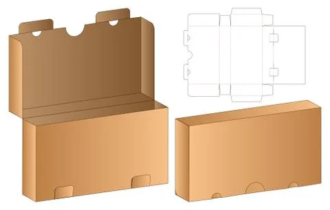 Box packaging die cut template design. 3d mock-up Stock Illustration