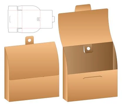 Box packaging die cut template design. 3d mock-up Stock Illustration