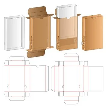 Box packaging die cut template design. 3d mock-up 스톡 일러스트