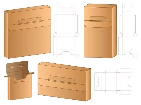 Box packaging die cut template design. 3d mock-up Stock Illustration