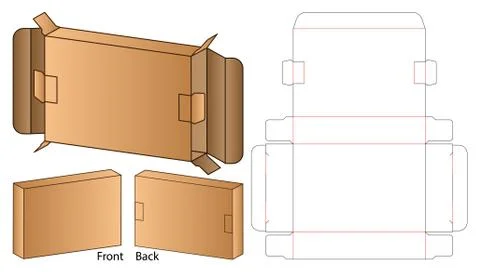 Box packaging die cut template design. 3d mock-up Stock Illustration