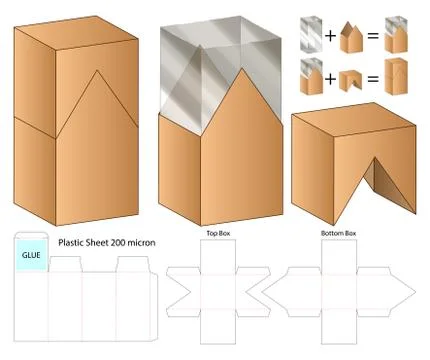 Box packaging die cut template design. 3d mock-up Stock Illustration