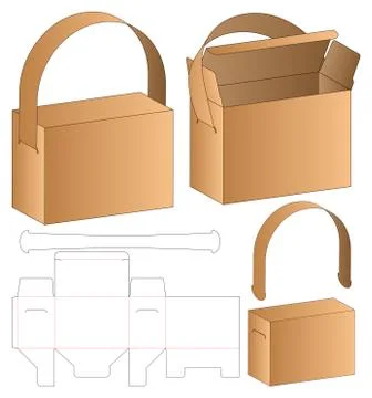 Box packaging die cut template design. 3d mock-up Stock Illustration