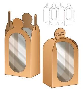 Box packaging die cut template design. 3d mock-up Stock Illustration