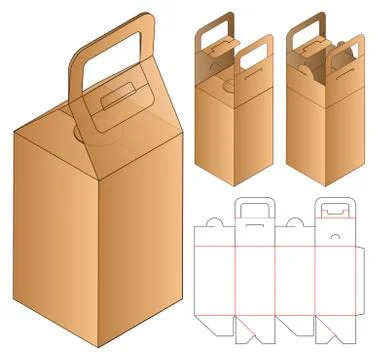 Box packaging die cut template design. 3d mock-up Stock Illustration