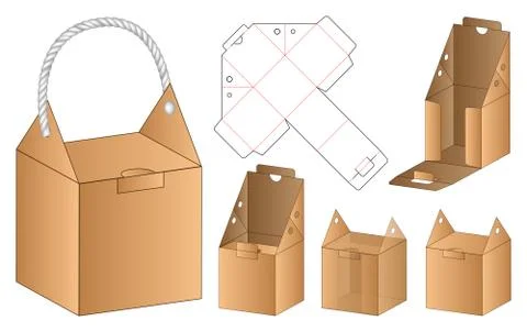 Box packaging die cut template design. 3d mock-up Stock Illustration