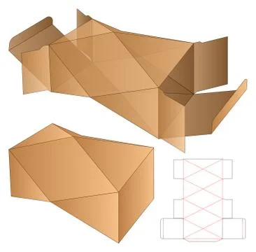 Box packaging die cut template design. 3d mock-up Stock Illustration
