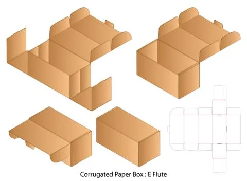 Box packaging die cut template design. 3d mock-up Stock Illustration