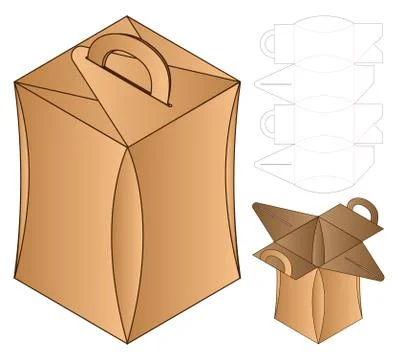 Box packaging die cut template design. 3d mock-up Stock Illustration