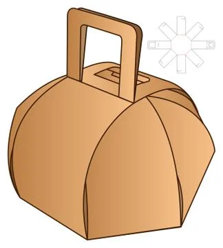 Box packaging die cut template design. 3d mock-up Stock Illustration