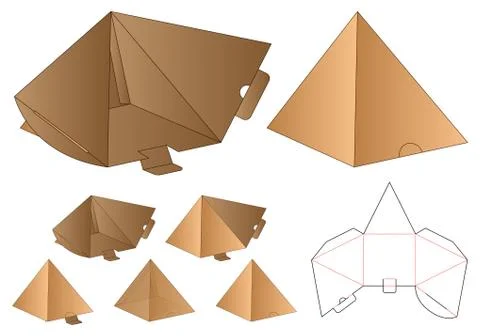 Box packaging die cut template design. 3d mock-up Stock Illustration