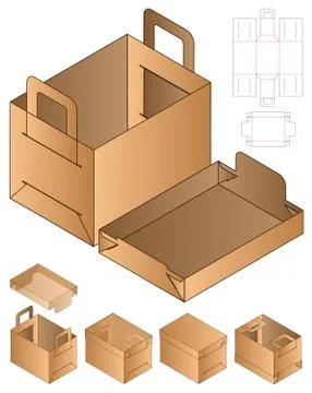 Box packaging die cut template design. 3d mock-up Stock Illustration