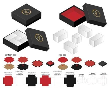 Box packaging die cut template design. 3d mock-up Stock Illustration