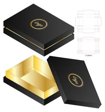 Box packaging die cut template design. 3d mock-up Stock Illustration