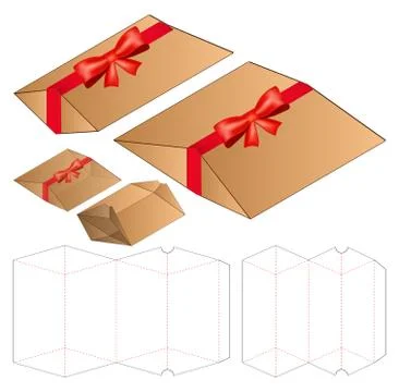 Box packaging die cut template design. 3d mock-up Stock Illustration